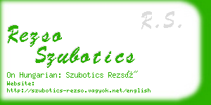 rezso szubotics business card